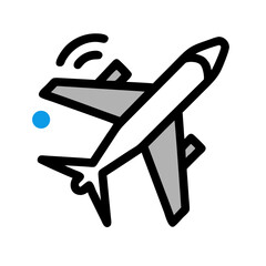 Airplane in Flight Icon Representing Air Travel and Aviation