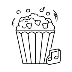 popcorn and music icon, popcorn and music vector illustration-simple illustration of popcorn and music, perfect for popcorn and music logos and icons