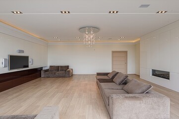 standard interior apartment. living room with sofa