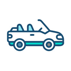 Obraz premium Convertible Car Icon Representing Leisure Vehicle and Open-Air Driving
