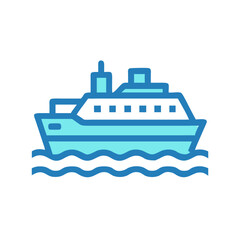 Fototapeta premium Ferry Boat Icon Representing Marine Commuter Transport and Waterway Travel