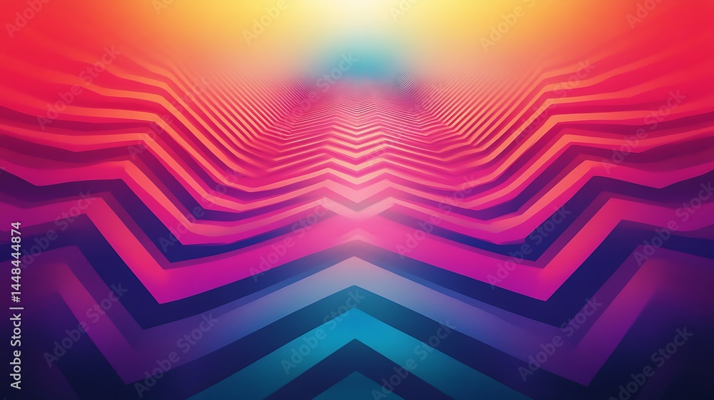 Poster abstract colorful zigzag: this abstract background with its vivid pink, red, and blue zigzag pattern