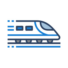 High-Speed Train Icon Representing Bullet Train and Fast Rail Transportation