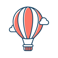 Fototapeta premium Hot Air Balloon Icon Representing Aerial Leisure and Scenic Transportation