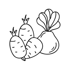 root vegetables icon, root vegetables vector illustration-simple illustration of root vegetables, perfect for root vegetables logos and icons