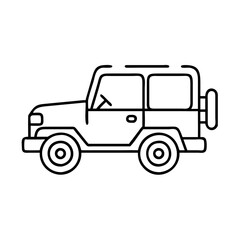 Fototapeta premium safari jeep silhouette icon, safari jeep silhouette vector illustration-simple illustration of safari jeep silhouette, perfect for safari jeep silhouette logos and icons