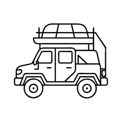 Obraz premium safari jeep with roof tent icon, safari jeep with roof tent vector illustration-simple illustration of safari jeep with roof tent, perfect for safari jeep with roof tent logos and icons