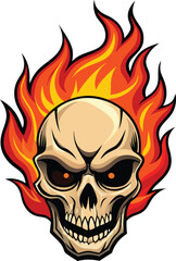 Flaming skull Vector 