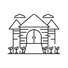 safari lodge entrance icon, safari lodge entrance vector illustration-simple illustration of safari lodge entrance, perfect for safari lodge entrance logos and icons