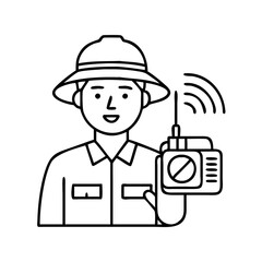 safari ranger with radio icon, safari ranger with radio vector illustration-simple illustration of safari ranger with radio, perfect for safari ranger with radio logos and icons