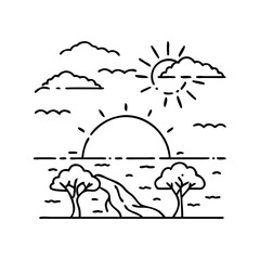 safari sunrise icon, safari sunrise vector illustration-simple illustration of safari sunrise, perfect for safari sunrise logos and icons