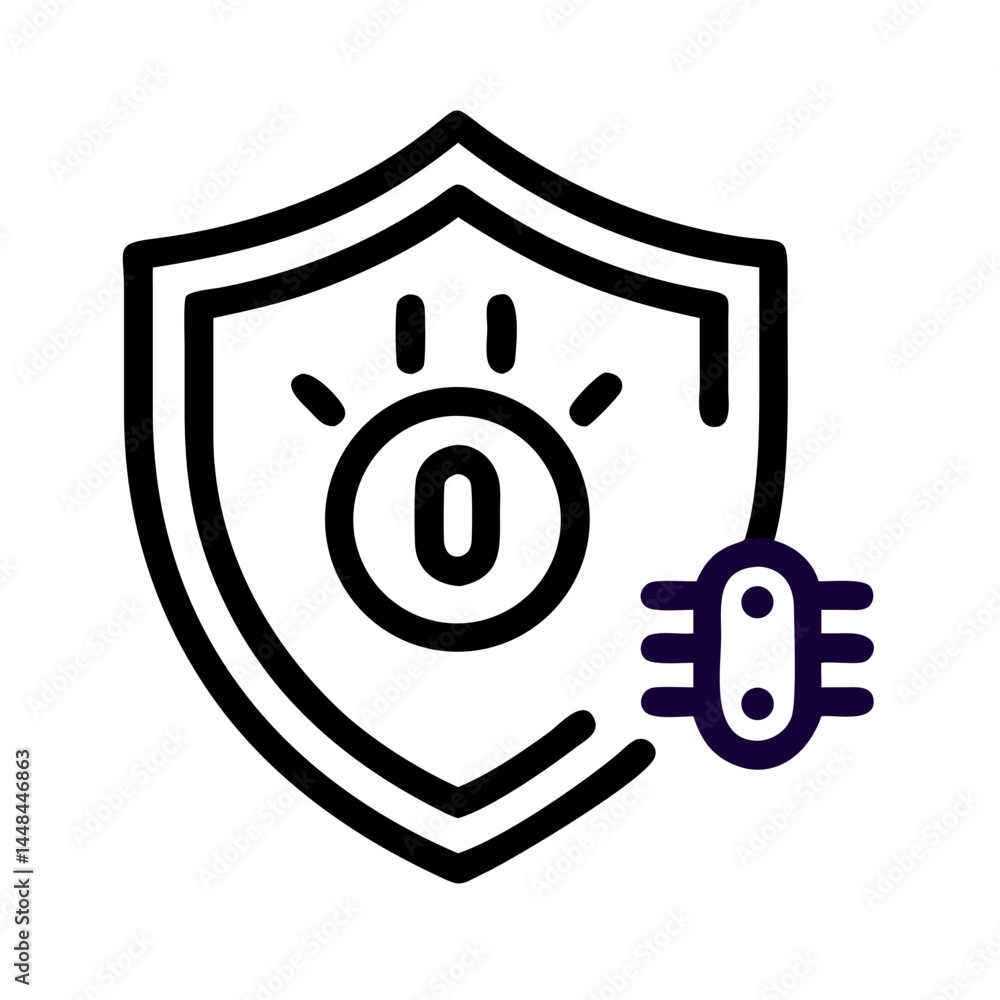 Aufkleber Shield with Power Symbol Icon Representing AI Security and Digital Protection