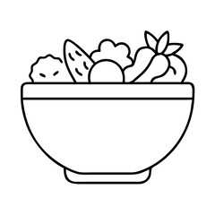 salad bowl icon, salad bowl vector illustration-simple illustration of salad bowl, perfect for salad bowl logos and icons