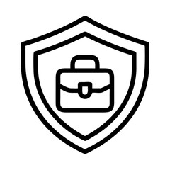 Obraz premium Shield with Briefcase Icon Representing Business Protection and Corporate Security