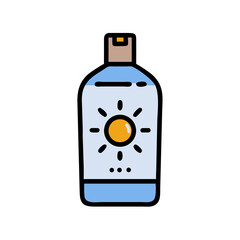 Sunscreen Bottle Icon Representing Sun Protection and Skincare Safety