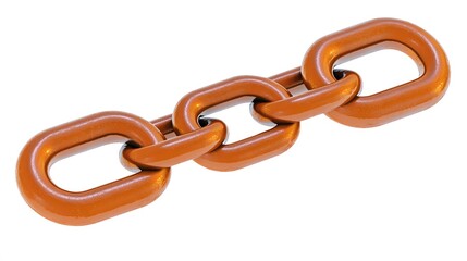 Obraz premium Orange Metal Chain Links Interconnected Strong Connection