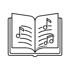 sheet music book icon, sheet music book vector illustration-simple illustration of sheet music book, perfect for sheet music book logos and icons