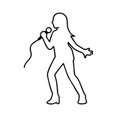 singer silhouette icon, singer silhouette vector illustration-simple illustration of singer silhouette, perfect for singer silhouette logos and icons