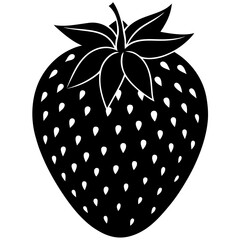 Food strawberry silhouette vector illustrator 