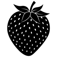 Food strawberry silhouette vector illustrator 
