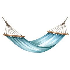 Watercolor Illustration of Hammock, Isolated on Transparent Background