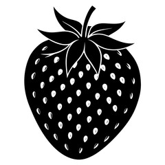 Food strawberry silhouette vector illustrator 