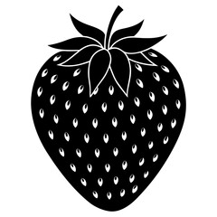 Food strawberry silhouette vector illustrator 