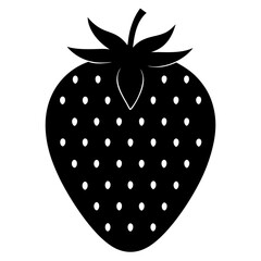 Food strawberry silhouette vector illustrator 