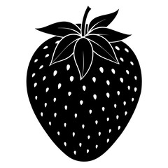Food strawberry silhouette vector illustrator 