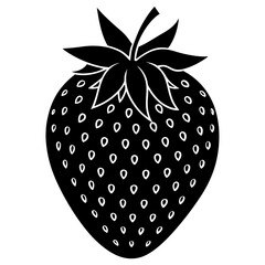 Food strawberry silhouette vector illustrator 