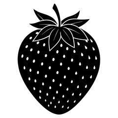 Food strawberry silhouette vector illustrator 