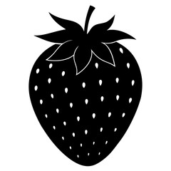 Food strawberry silhouette vector illustrator 