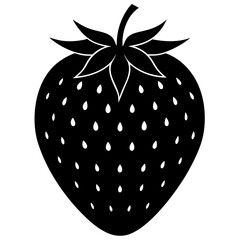Food strawberry silhouette vector illustrator 