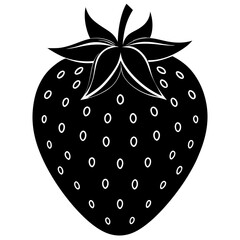 Food strawberry silhouette vector illustrator 