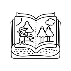 storybook illustration icon, storybook illustration vector illustration-simple illustration of storybook illustration, perfect for storybook illustration logos and icons