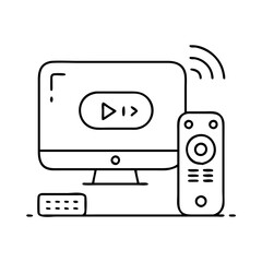 Fototapeta premium streaming device e g roku apple tv icon