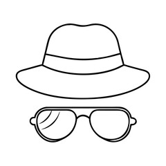 sunhat and sunglasses icon, sunhat and sunglasses vector illustration-simple illustration of sunhat and sunglasses, perfect for sunhat and sunglasses logos and icons