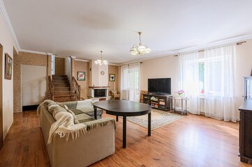 standard interior apartment. living room with sofa