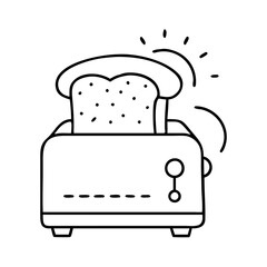 toast popping out of toaster icon, toast popping out of toaster vector illustration-simple illustration of toast popping out of toaster, perfect for toast popping out of toaster logos and icons
