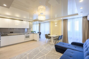 standard interior apartment. living room with sofa
