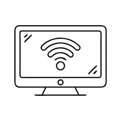 tv icon with wi fi symbol icon, tv icon with wi fi symbol vector illustration-simple illustration of tv icon with wi fi symbol, perfect for tv icon with wi fi symbol logos and icons