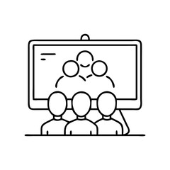 tv with family gathered around icon