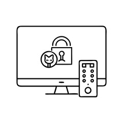 Obraz premium tv with parental controls icon, tv with parental controls vector illustration-simple illustration of tv with parental controls, perfect for tv with parental controls logos and icons