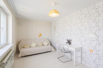standard interior apartment. living room with sofa