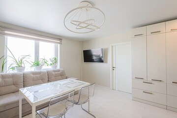 standard interior apartment. living room with sofa