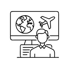 watching a travel show icon, watching a travel show vector illustration-simple illustration of watching a travel show, perfect for watching a travel show logos and icons