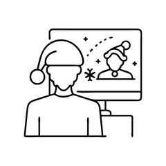 watching a holiday movie icon, watching a holiday movie vector illustration-simple illustration of watching a holiday movie, perfect for watching a holiday movie logos and icons