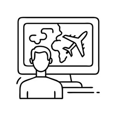 watching a travel show icon, watching a travel show vector illustration-simple illustration of watching a travel show, perfect for watching a travel show logos and icons