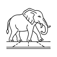 wild elephant crossing road icon, wild elephant crossing road vector illustration-simple illustration of wild elephant crossing road, perfect for wild elephant crossing road logos and icons