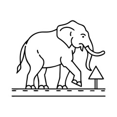 wild elephant crossing road icon, wild elephant crossing road vector illustration-simple illustration of wild elephant crossing road, perfect for wild elephant crossing road logos and icons